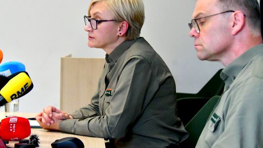 Konferencja prasowa podsumowująca pożar w Puszczy Solskiej