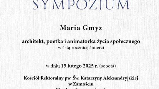 Sympozjum "Maria Gmyz jako architekt, poetka i animatorka życia społecznego"