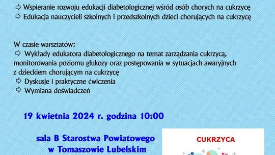 "Szkoła cukrzycy" warsztaty dla nauczycieli z powiatu tomaszowskiego