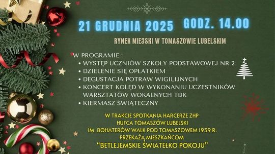 Tomaszów. Zaproszenie na miejską wigilię