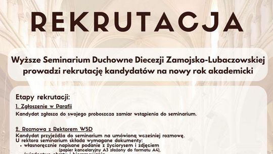 Trwa rekrutacja do Wyższego Seminarium Duchownego