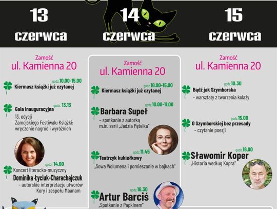 13 edycja Zamojskiego Festiwalu Książki