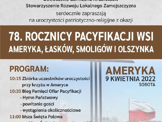 78. rocznica Pacyfikacji wsi Ameryka, Łasków, Smoligów i Olszynka