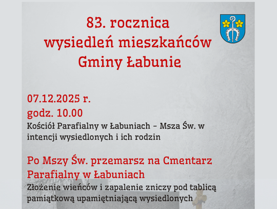 83. rocznica wysiedleń mieszkańców Gminy Łabunie