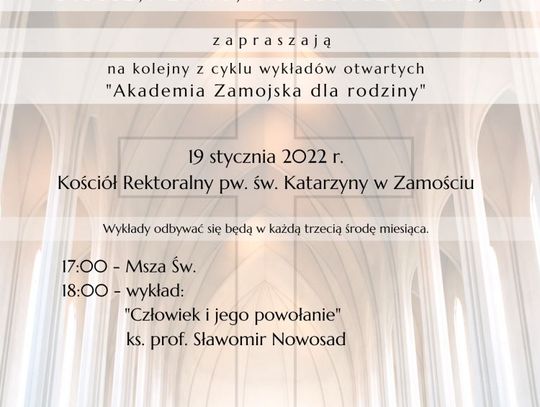  „Akademia Zamojska dla rodziny” - kolejny wykład już 19 stycznia