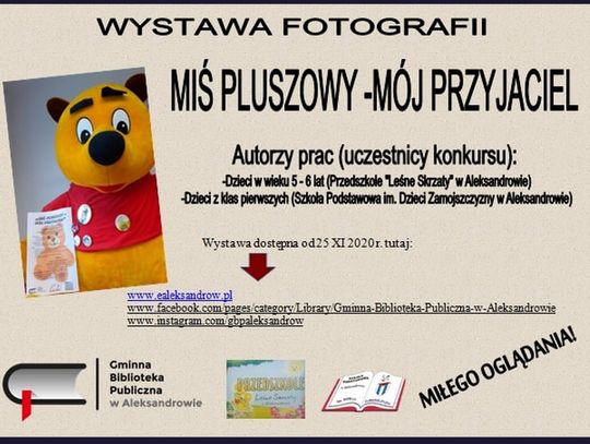 Aleksandrów. Wystawa fotografii ‘Miś pluszowy-mój przyjaciel’