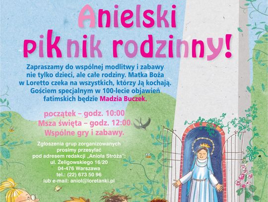 Anielski Piknik Rodzinny Loretto 27 maja, początek godz. 10.00