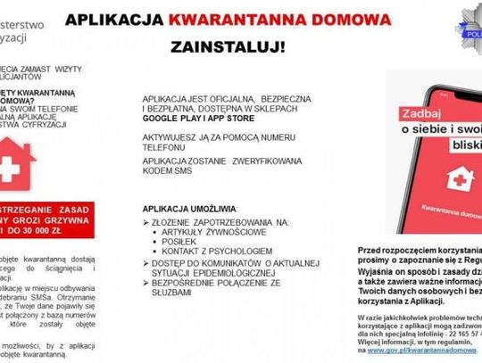 Bezpłatna aplikacja „Kwarantanna domowa”