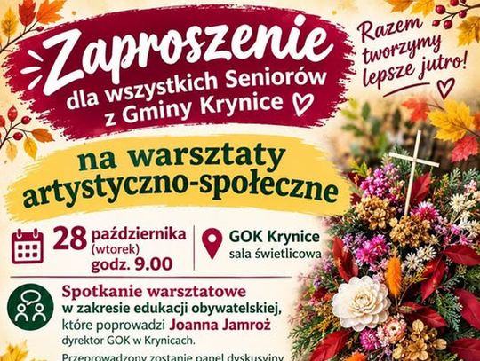 Bezpłatne warsztaty dla seniorów w Krynicach