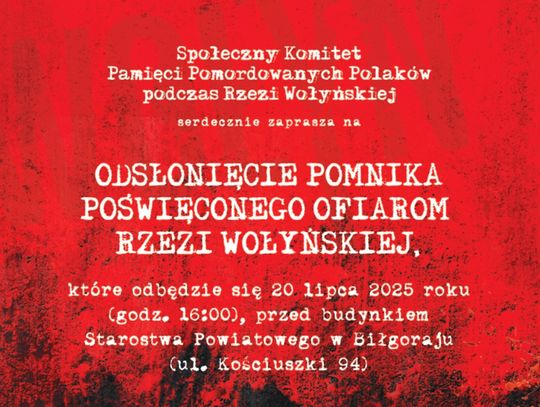Biłgoraj. Będzie pomnik ofiar Rzezi Wołyńskiej