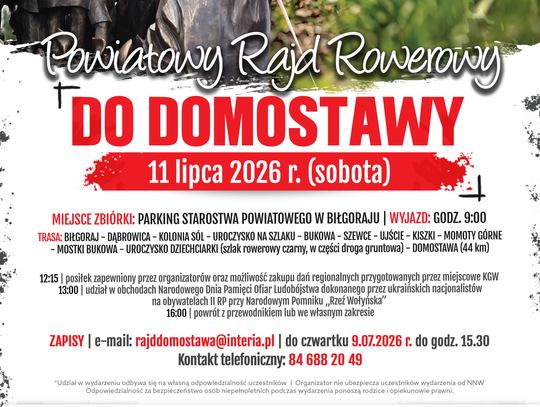 Biłgoraj. Powiatowy Rajd Rowerowy do Domostawy już 11 lipca