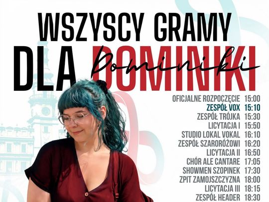 Charytatywny koncert dla Dominiki na Rynku Wielkim w Zamościu