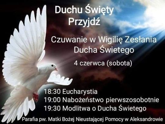 Czuwanie w Wigilię Zesłania Ducha Świętego w Aleksandrowie