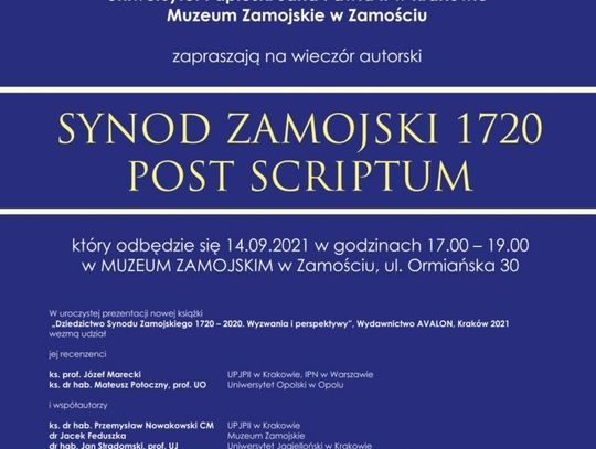 „Dziedzictwo Synodu Zamojskiego 1720 – 2020. Wyzwania i perspektywy” 