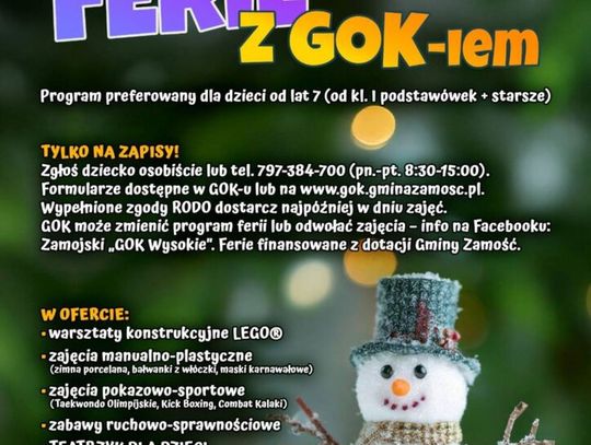 Ferie z GOK - iem Gminy Zamość