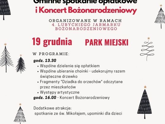 Gminne spotkanie opłatkowe i Koncert Bożonarodzeniowy w Gminie Lubycza Królewska