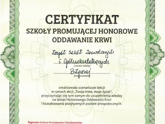 Honorowe krwiodawstwo