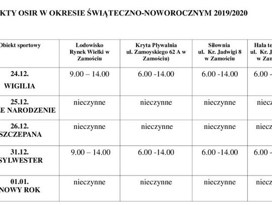 Kiedy skorzystamy z obiektów sportowych OSiR