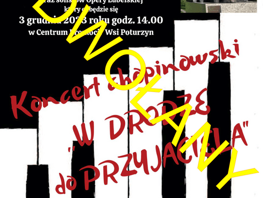 Koncert chopinowski w Poturzynie odwołany