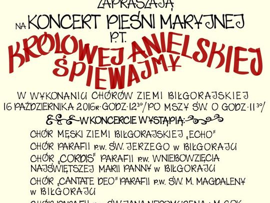 Koncert „Królowej Anielskiej Śpiewajmy” w Goraju