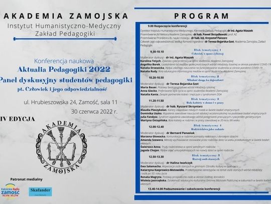 Konferencja naukowa „Aktualia Pedagogiki 2022 w Akademii Zamojskiej