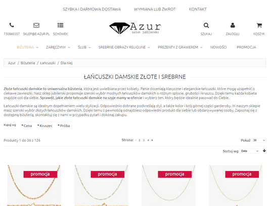Łańcuszki damskie - pomysł na prezent dla eleganckiej kobiety