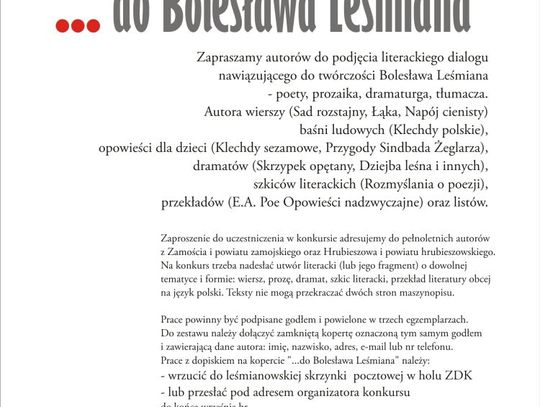 Literacki dialog z Leśmianem