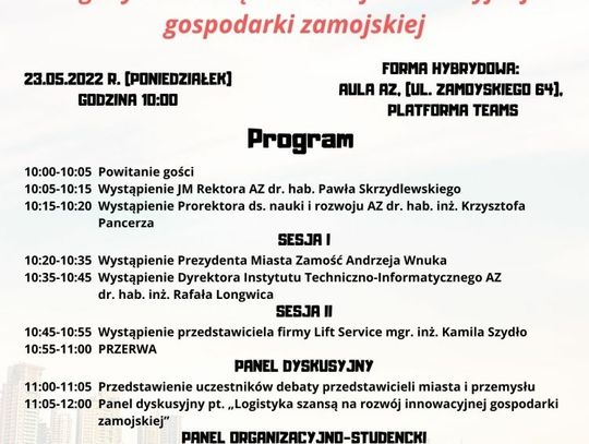 "Logistyka szansą na rozwój innowacyjnej gospodarki zamojskiej" - Konferencja naukowa w Akademii Zamojskiej