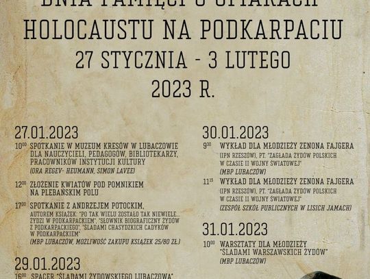 Lubaczów. Obchody Międzynarodowego Dnia Pamięci o Ofiarach Holokaustu na Podkarpaciu