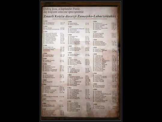 Modlitwa za zmarłych kapłanów