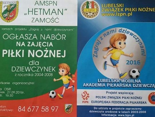 Nabór do sekcji piłki nożnej dla dziewczynek