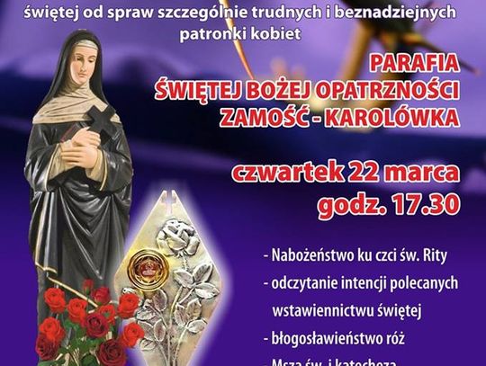 Nabożeństwo za wstawiennictwem św. Rity