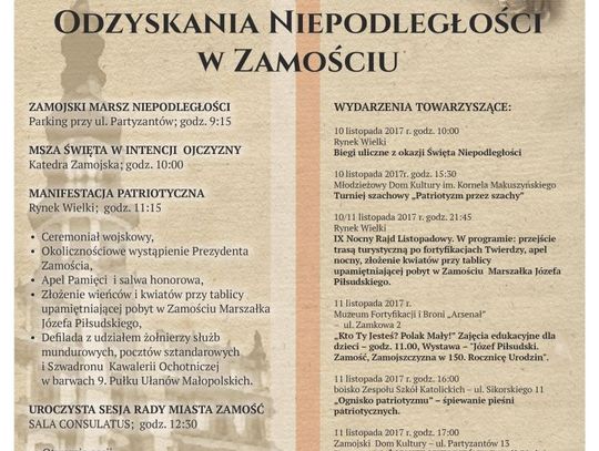 Narodowe Święto Niepodległości w Zamościu