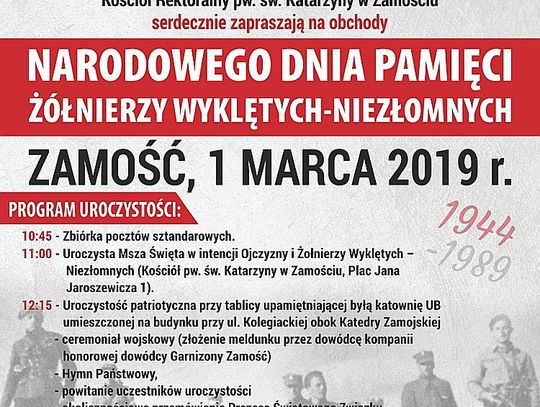 Obchody Narodowego Dnia Pamięci „Żołnierzy Wyklętych-Niezłomnych” w Zamościu 