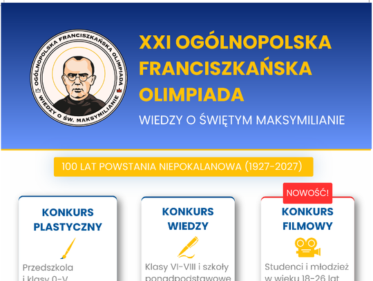 Ogólnopolska Franciszkańska Olimpiada wiedzy o św. Maksymilianie