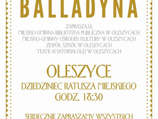 Oleszyce. Czytają „Balladynę” na Ratuszu