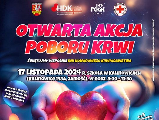 Otwarta akcja poboru krwi – świętujmy wspólnie Dni Honorowego Krwiodawstwa w Gminie Zamość