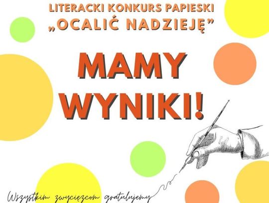 Papieski konkurs literacki "Ocalić nadzieję" 