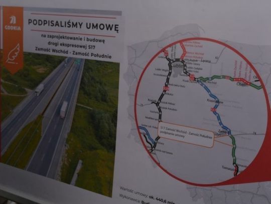 Podpisanie umowy na realizację drogi ekspresowej S17 na odc. Zamość Wschód-Zamość Południe