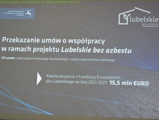 Realizacja projektu „LUBELSKIE BEZ AZBESTU"