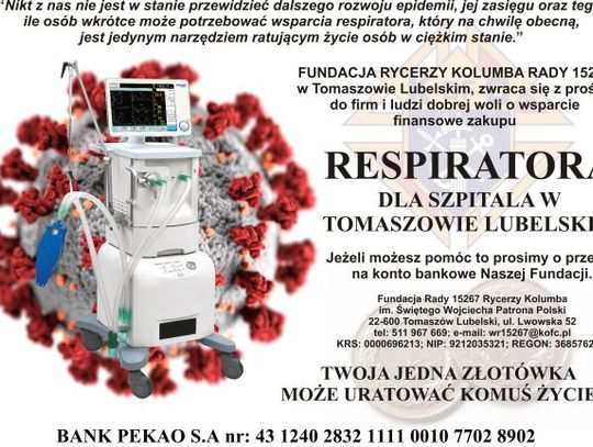 Respirator dla Szpitala w Tomaszowie Lubelskim