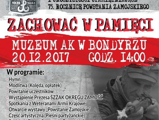 Rocznica Powstania Zamojskiego - spotkanie w Bondyrzu