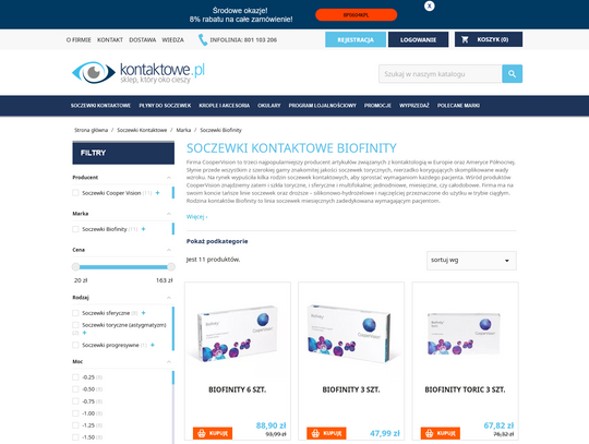 Soczewki Biofinity - rodzaje, zalety 