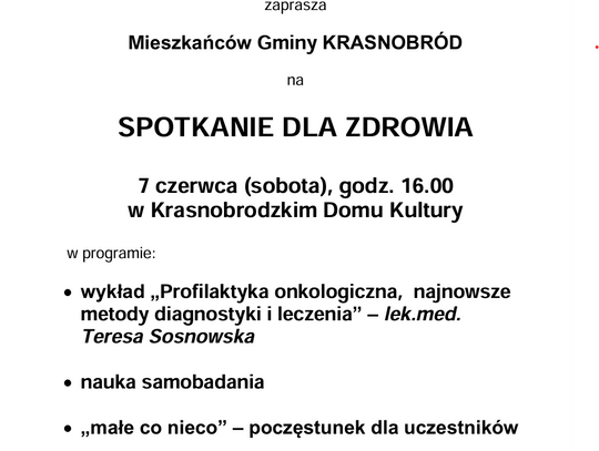 "Spotkanie dla zdrowia" w Krasnobrodzie-Amazonki zapraszają