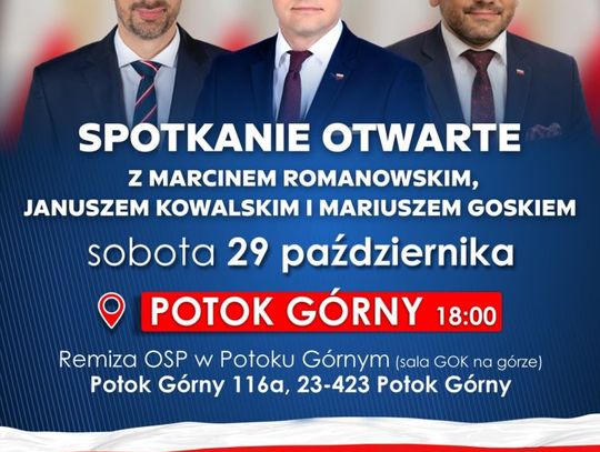 Spotkanie otwarte z Marcinem Romanowskim, Januszem Kowalskim i Mariuszem Goskiem.