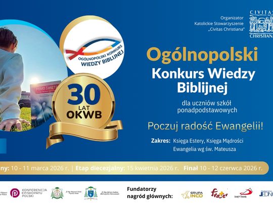 Trwają zgłoszenia do Ogólnopolskiego Konkursu Wiedzy Biblijnej