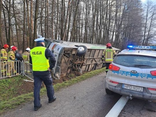 Ukraiński autokar wpadł do rowu