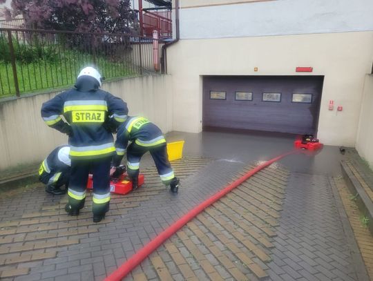 Ulewa nad Zamościem - interwencje Straży Pożarnych