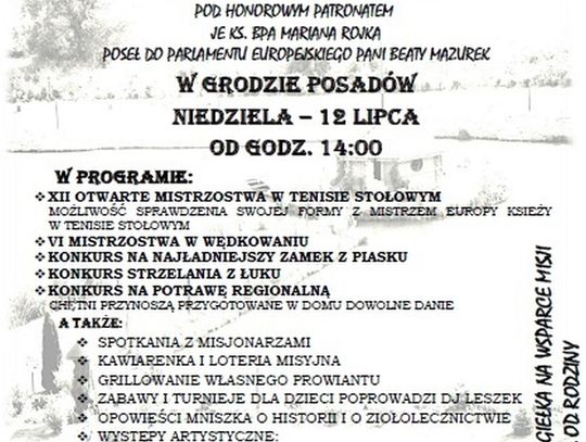 VI  Piknik rodzinno-sportowy w Grodzie Posadów z myślą o misjonarzach