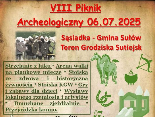 VIII Piknik Archeologiczny w Sąsiadce – program wydarzenia